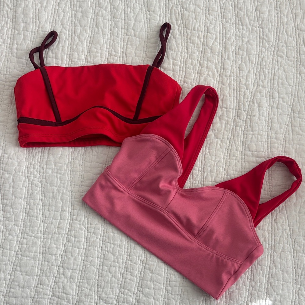 Girls Red and Pink dance tops